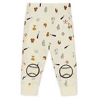 Newborn WEAR by Erin Andrews Cream Houston Astros Two-Piece Waffle-Knit Sleep Set