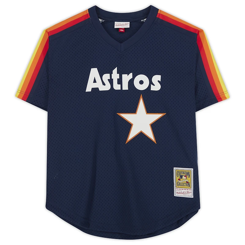 Maillot authentique Mitchell & Ness autographié par Nolan Ryan Houston Astros