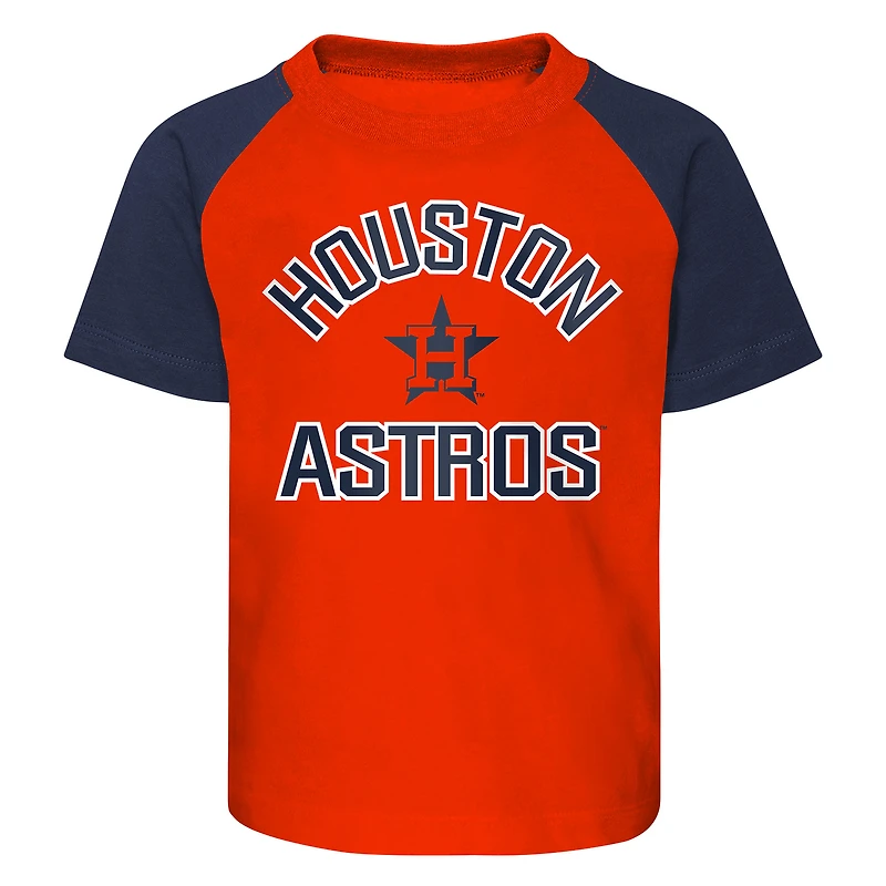 Preschool Houston Astros Orange/Heather Gray Groundout Baller Raglan T-Shirt & Shorts Set