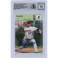 Roger Clemens Houston Astros Autographié 2005 Leaf Sportscasters Green Batting Glove #42 #/55 Beckett Fanatics Witnessed Authenticated 10 Card