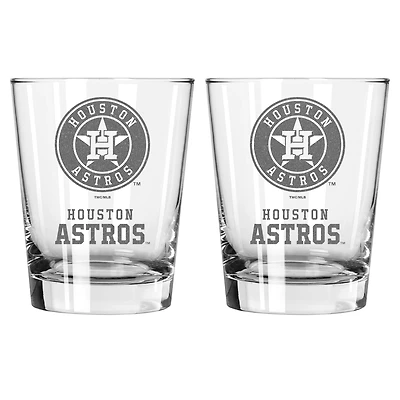 The Memory Company Houston Astros 2-Pack 15oz. Double Old Fashioned Glass Set