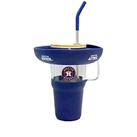 Gobelet en verre de 40 oz avec plateau à collation en silicone des Astros de Houston de The Memory Company