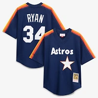 Maillot d'entraînement au bâton rétro en maille bleu marine pour tout-petit Mitchell & Ness Nolan Ryan des Astros de Houston