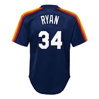 Maillot d'entraînement au bâton rétro en maille bleu marine pour tout-petit Mitchell & Ness Nolan Ryan des Astros de Houston