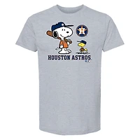 T-shirt Snoopy Peanuts des Houston Astros pour tout-petits, gris chiné