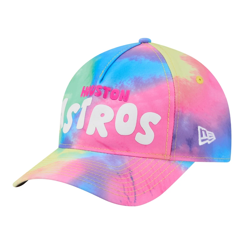 Toddler New Era  Houston Astros Tie Dye M-Crown A-Frame 9FORTY Adjustable Hat
