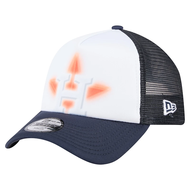 Toddler New Era  White/Navy Houston Astros Painted A-Frame 9FORTY Trucker Adjustable Hat