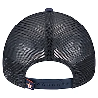 Toddler New Era  White/Navy Houston Astros Painted A-Frame 9FORTY Trucker Adjustable Hat