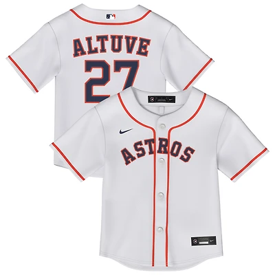 Maillot Nike Jose Altuve blanc pour enfant, réplique à domicile des Astros de Houston