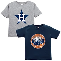 Toddler Soft as a Grape Navy/Heather Gray Houston Astros Cooperstown Collection Two-Pack T-Shirt Set
