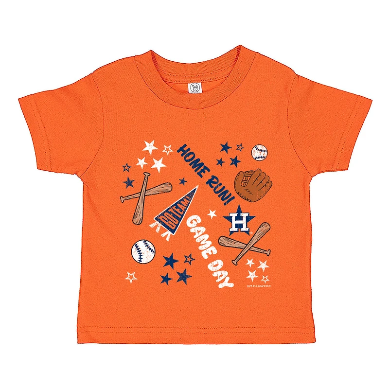 Toddler Soft as a Grape Orange Houston Astros Home Run T-Shirt