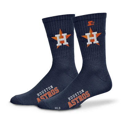 Chaussettes unisexes en satin bleu marine Starter Houston Astros