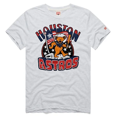 Unisex Homage Ash Houston Astros MLB x Grateful Dead Americana Tri-Blend T-Shirt