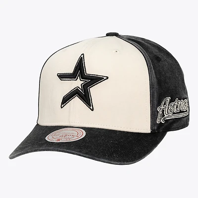 Unisex Mitchell & Ness Cream/Black Houston Astros Snow Block Pro Crown Adjustable Hat