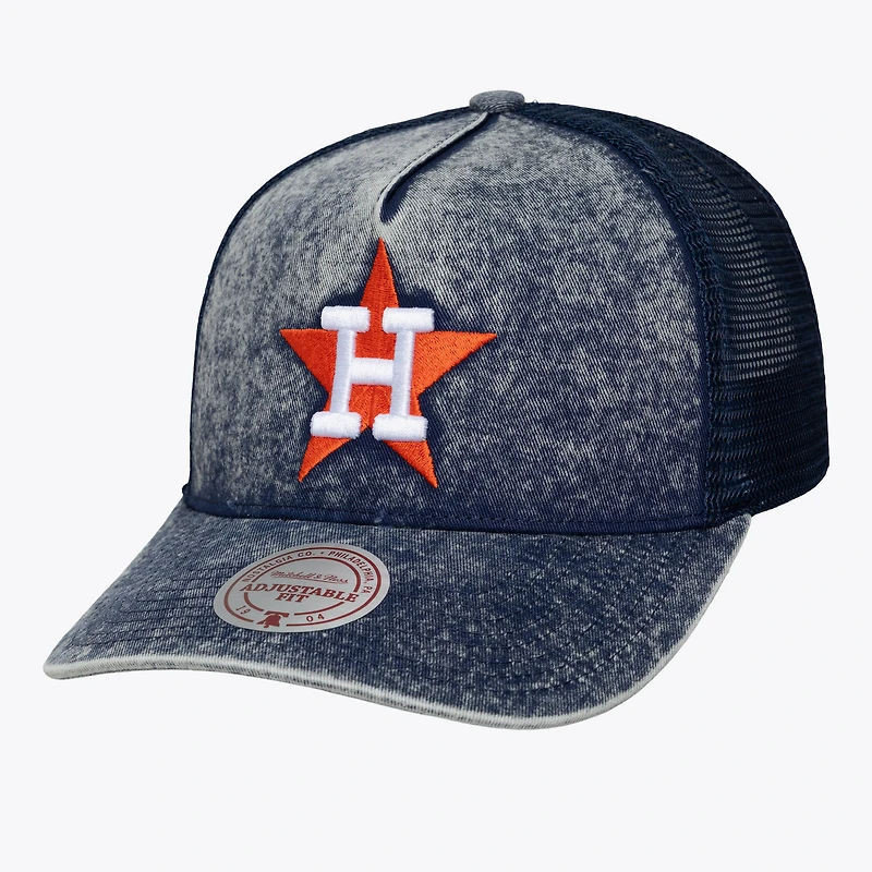Unisex Mitchell & Ness  Navy Houston Astros Cooperstown Gameday Adjustable Trucker Hat