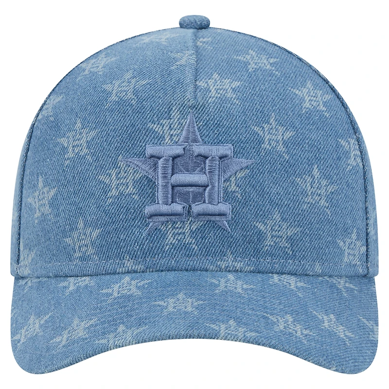 Unisex New Era Denim Houston Astros A-Frame 9FORTY Adjustable Hat