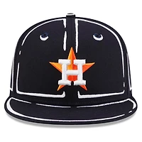 Unisex New Era x Joshua Vides Navy Houston Astros Outline 59FIFTY Fitted Hat