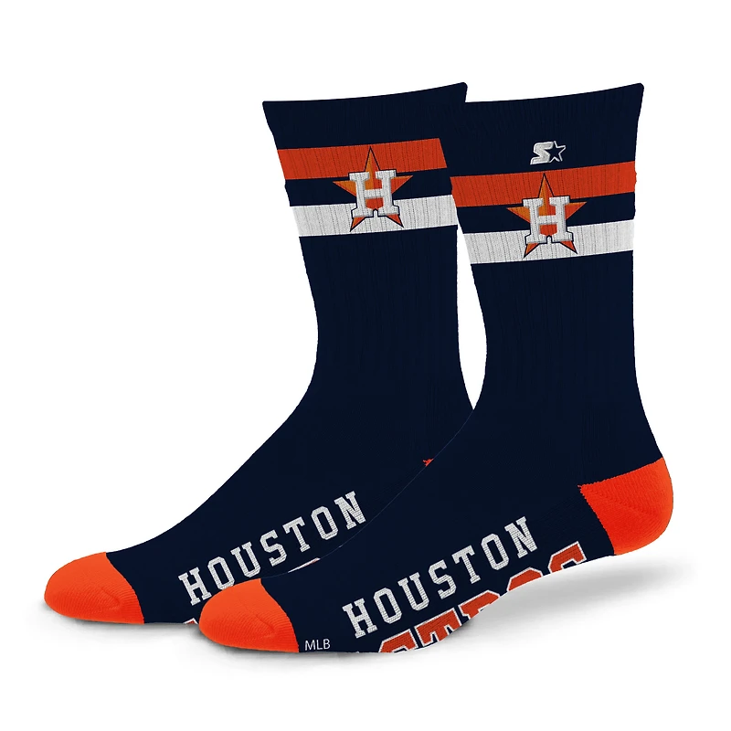 Chaussettes unisexes Starter Houston Astros Team Color Two-Stripe Crew