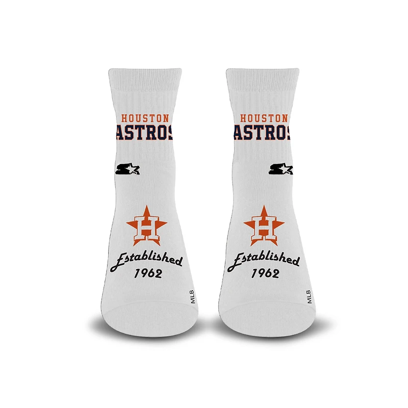 Unisex Starter White Houston Astros Established Stencil Quarter Socks