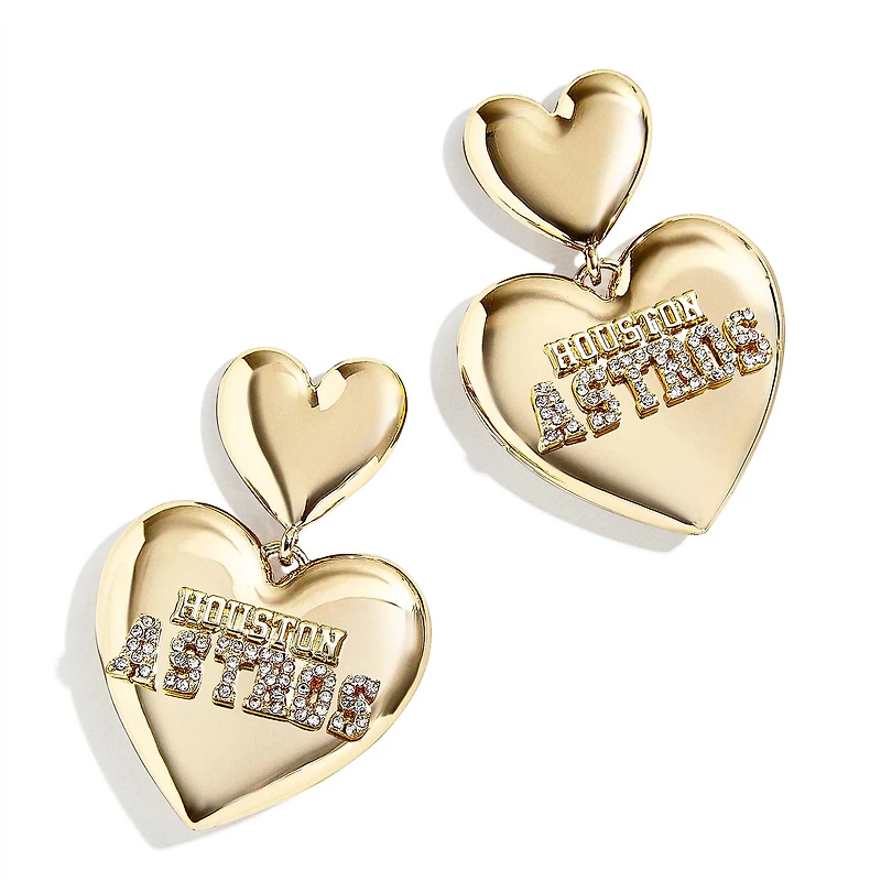 WEAR by Erin Andrews x Baublebar Houston Astros Heart Statement Drop Earrings