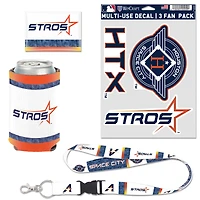 Pack de supporters WinCraft Houston Astros 2025 City Connect, quatre pièces
