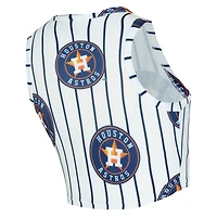 Women's Concepts Sport  White Houston Astros Pinstripe Record Tank & Short Set