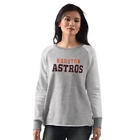 Women's G-III 4Her by Carl Banks  Heather Gray Houston Astros Gridiron Raglan Pullover Sweatshirt
