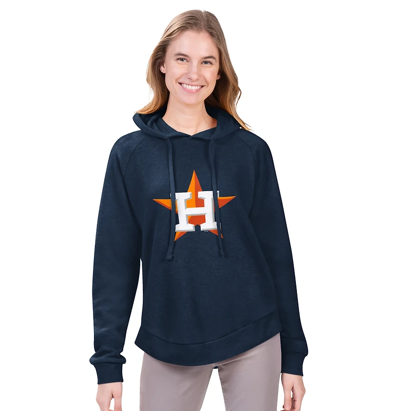 Women's G-III 4Her by Carl Banks  Navy Houston Astros Jordan Angel Raglan Fleece Pullover Hoodie