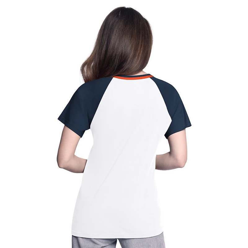 Women's G-III 4Her by Carl Banks  White/Navy Houston Astros Ball Park Raglan V-Neck T-Shirt