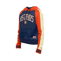 Sweat à capuche court manches raglan pour femme New Era bleu marine Houston Astros Cooperstown Collection
