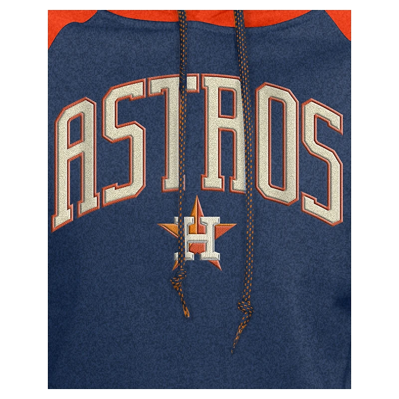 Sweat à capuche court manches raglan pour femme New Era bleu marine Houston Astros Cooperstown Collection