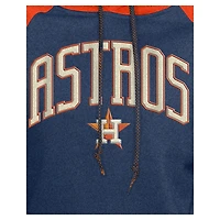 Sweat à capuche court manches raglan pour femme New Era bleu marine Houston Astros Cooperstown Collection