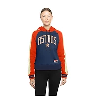 Sweat à capuche court manches raglan pour femme New Era bleu marine Houston Astros Cooperstown Collection