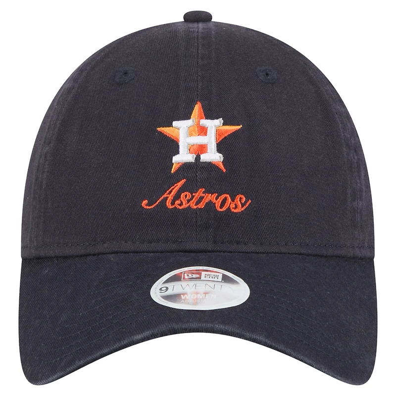 Women's New Era  Navy Houston Astros Preppy Team 9TWENTY Adjustable Hat
