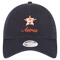 Women's New Era  Navy Houston Astros Preppy Team 9TWENTY Adjustable Hat