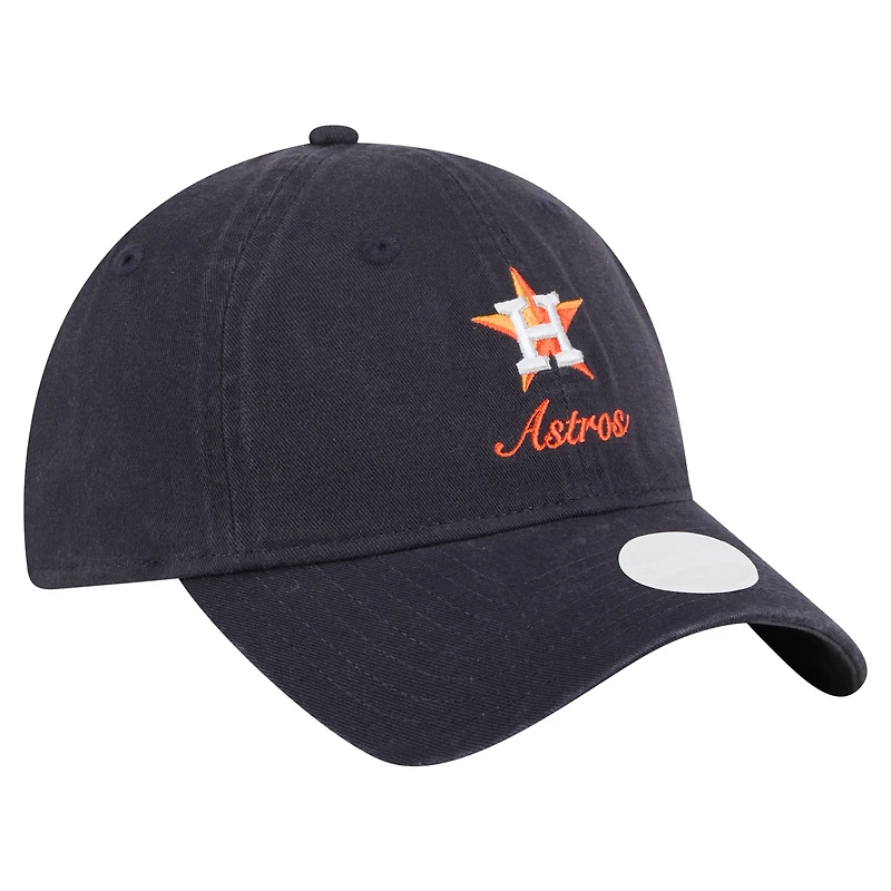 Women's New Era  Navy Houston Astros Preppy Team 9TWENTY Adjustable Hat