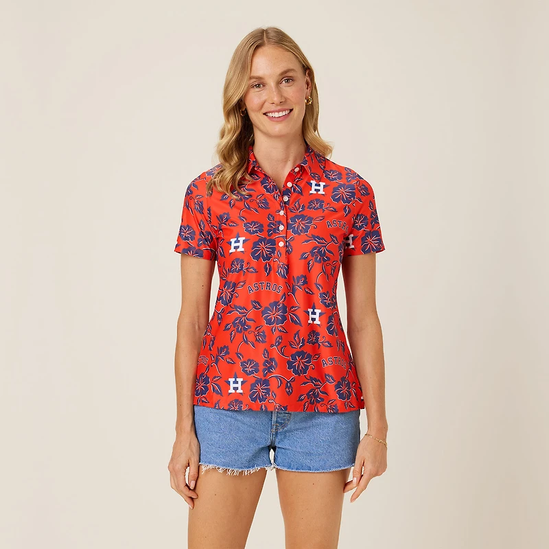 Women's Reyn Spooner Orange Houston Astros Pua Performance Polo