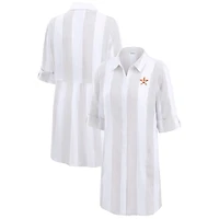 Women's Tommy Bahama  Khaki Houston Astros Rugby Beach Boyfriend Full-Button Top