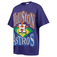 T-shirt petit ami avec lumières clignotantes des Astros de Houston '47 bleu marine pour femmes