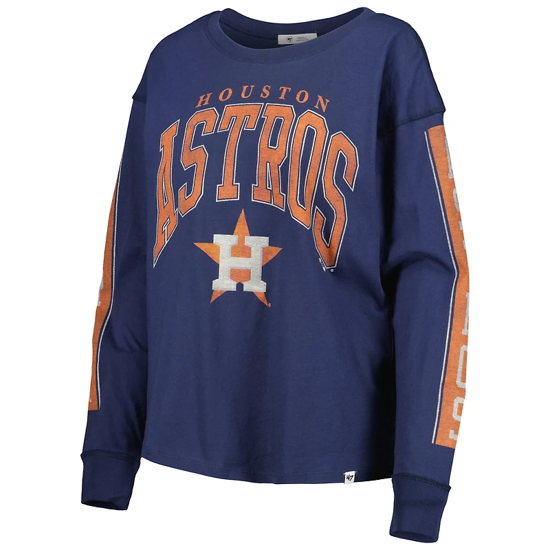 T-shirt à manches longues pour femme '47 Navy Houston Astros Statement