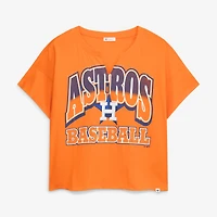 Women's '47  Orange Houston Astros Plus Win Big Oversized Notch-Neck T-Shirt