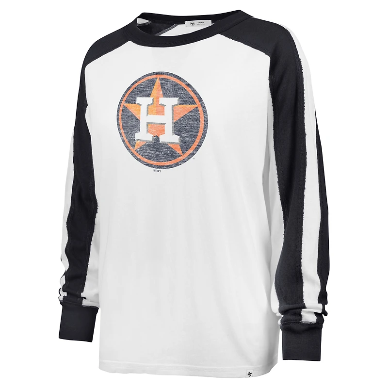 Women's '47 White Houston Astros Premier Caribou Long Sleeve T-Shirt