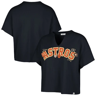 T-shirt oversize à col cranté bleu marine Houston Astros pour femme, '47 x Stoney Clover Lane