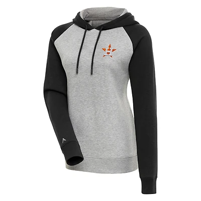 Women's Antigua  Heather Gray/Black Houston Astros Victory Raglan Sleeve Pullover Hoodie