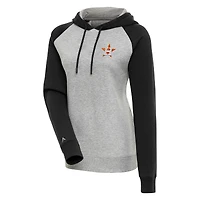 Women's Antigua  Heather Gray/Black Houston Astros Victory Raglan Sleeve Pullover Hoodie