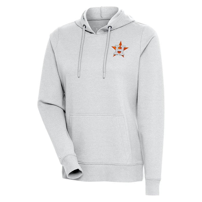 Women's Antigua Heather Gray Houston Astros Action Pullover Hoodie