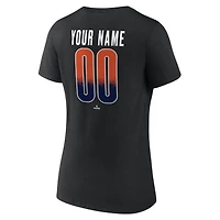 Women's Black Houston Astros Home Field Pop Personalized Name & Number V-Neck T-Shirt