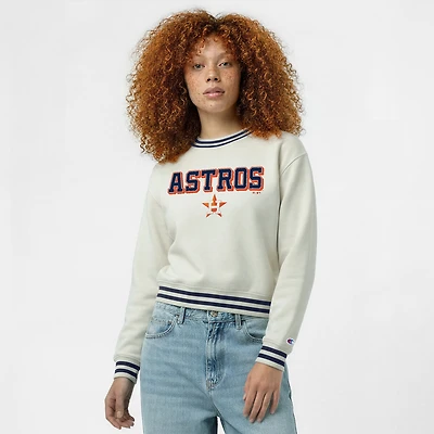 Women's Champion  Cream Houston Astros Reverse Weave Sweatshirt