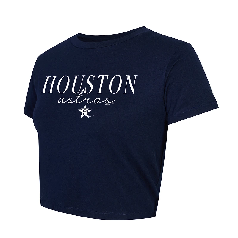 Women's Concepts Sport Navy/White Houston Astros Copeland Cropped T-Shirt & Shorts Set