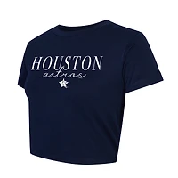Women's Concepts Sport  Navy/White Houston Astros Copeland Cropped T-Shirt & Shorts Set